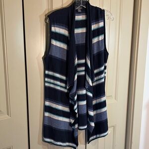 Eddie Bauer Navy Striped Cardigan
